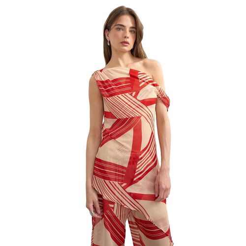 TOPSHOP Noel Sheer Stripe Off Shoulder Top